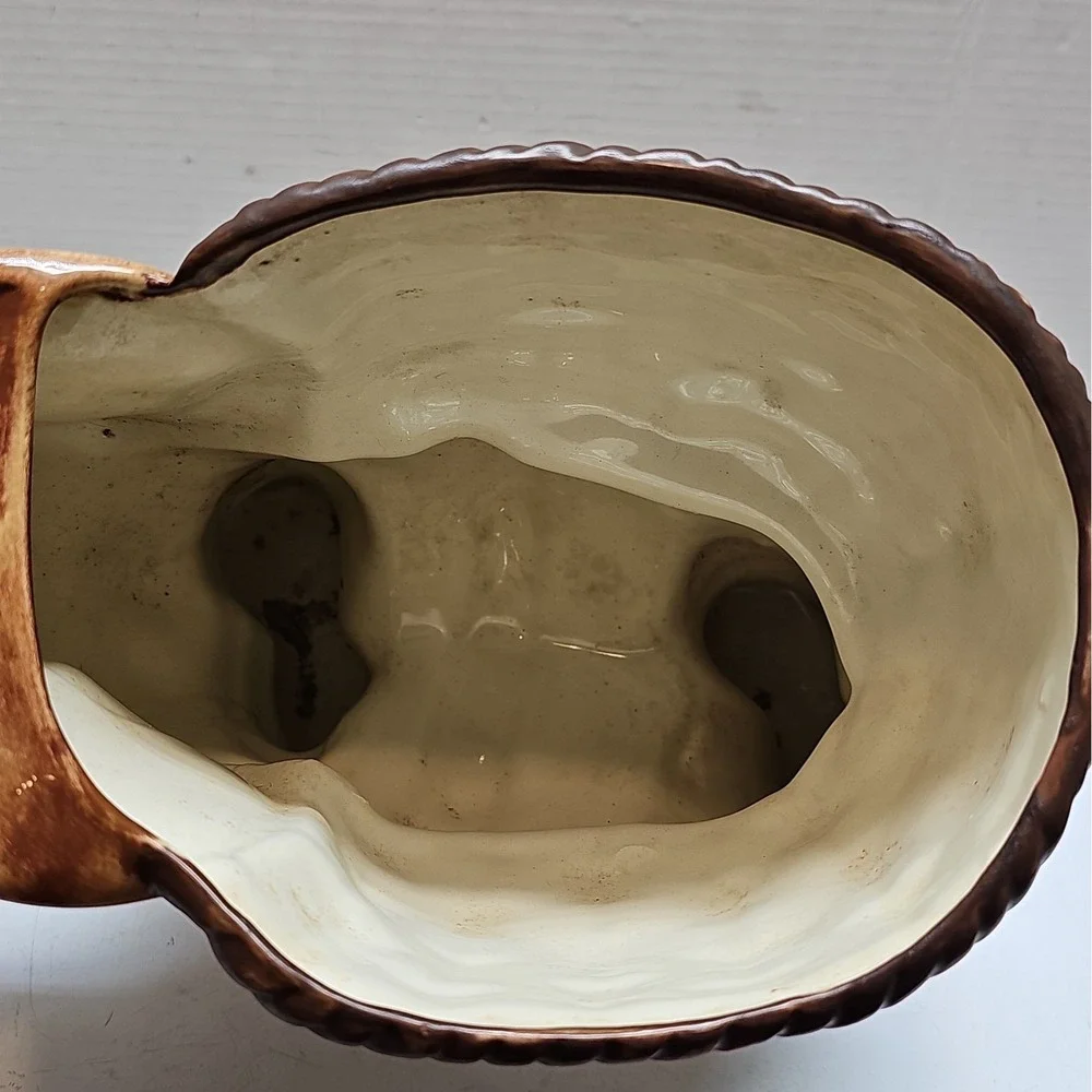 Vintage 1970s Glazed Ceramic Elephant Planter